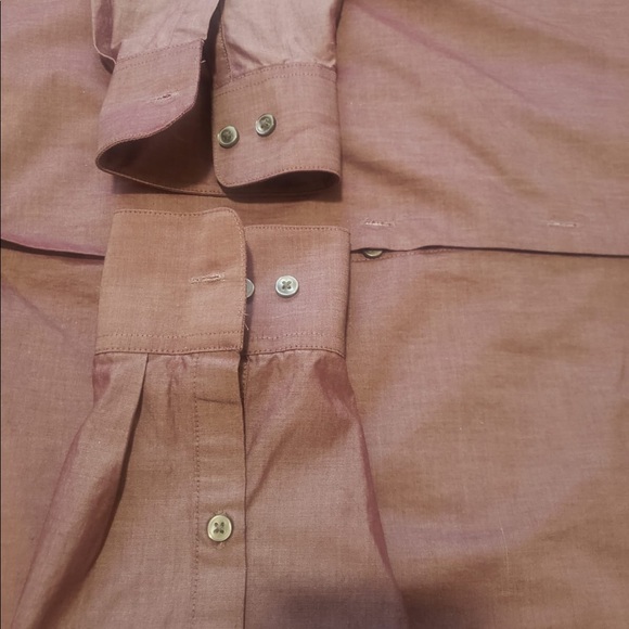 Calvin Klein Burgundy Button Up Collared Men Shirt - Picture 3 of 5